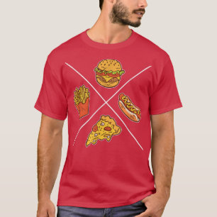 T-shirt Burger Fries Pizza Hotdog Restauration rapide