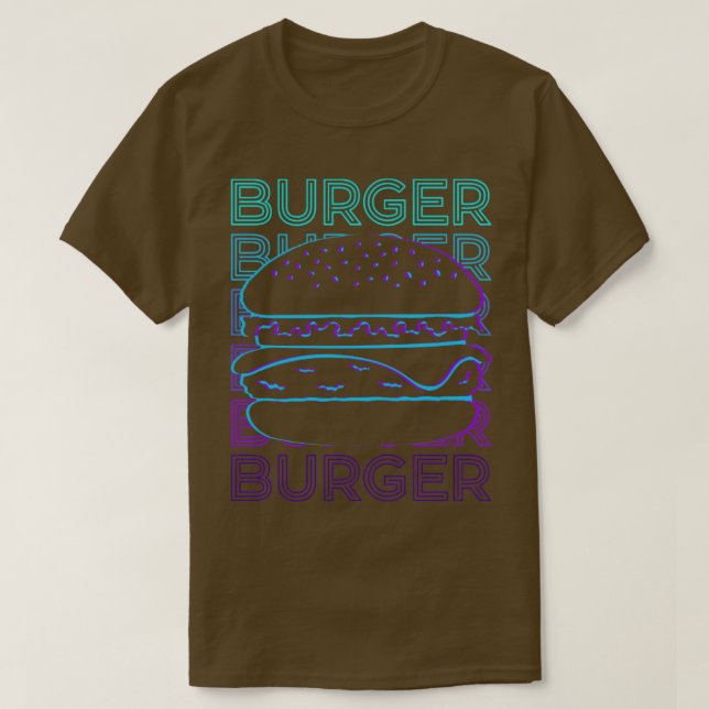 T-shirt Burger Hamburger Cheeseburger Retro Cadeau (Design devant)