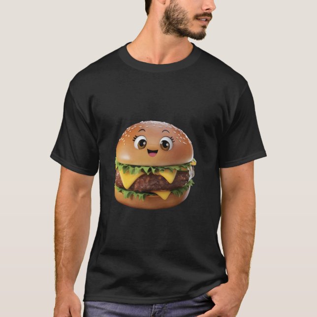 T-shirt Burger Happy Réaliste (Devant)