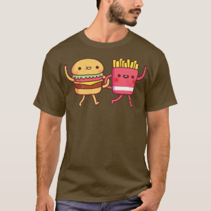 T-shirt Burger Mignonne Et Fries Liant Armoiries Besoins