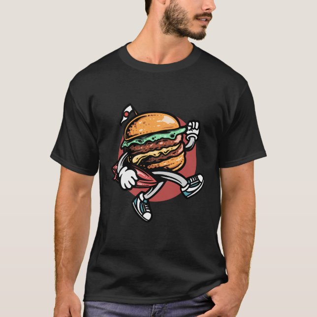 T-shirt Burger Samurai Action Illustration (Devant)