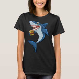 T-shirt Burger Sharks Aimer Animal Mens Femen tenue