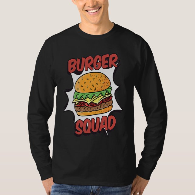 T-shirt Burger Squad Flipping Burgers (Devant)