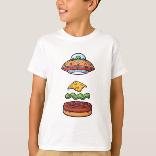 T-shirt Burger UFO Alien Space Enfants