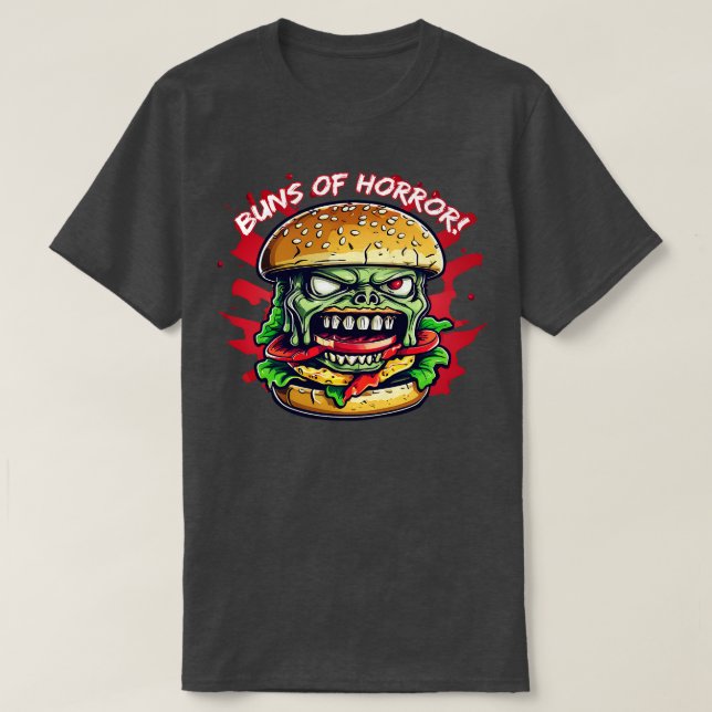 T-shirt Burger Zombie Buns d'horreur (Design devant)