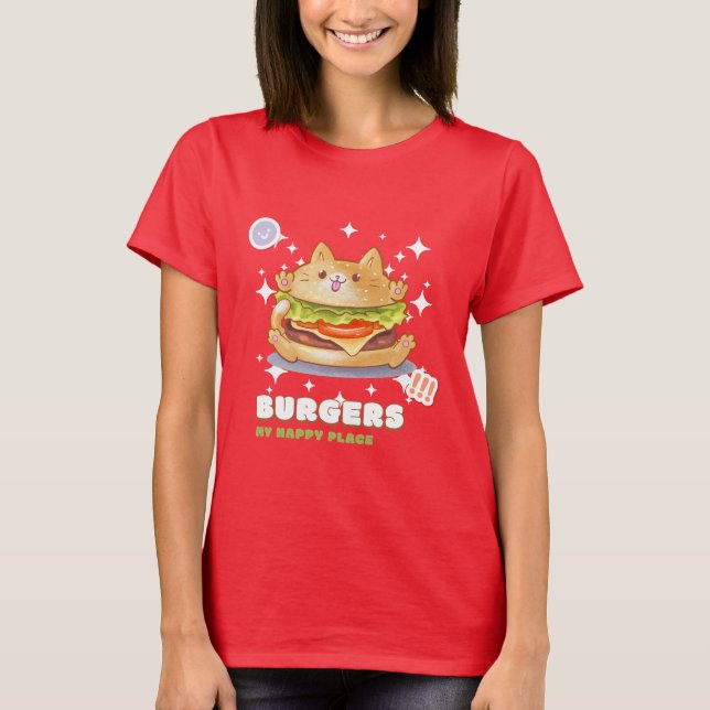 T-shirt Burgers Mon Endroit Heureux (Devant)