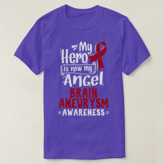 T-shirt Burgundy Awareness Ribbon Brain Aneurysm  (Design devant)