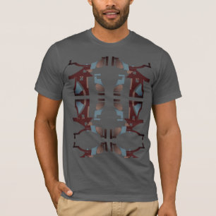 T-shirt Burgundy Bleu Tan Abstrait Méditerranée Sud-Ouest