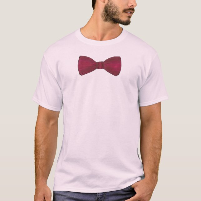 T-shirt Burgundy Bow Cravate Prom Mariage Formal Bowtie Te (Devant)