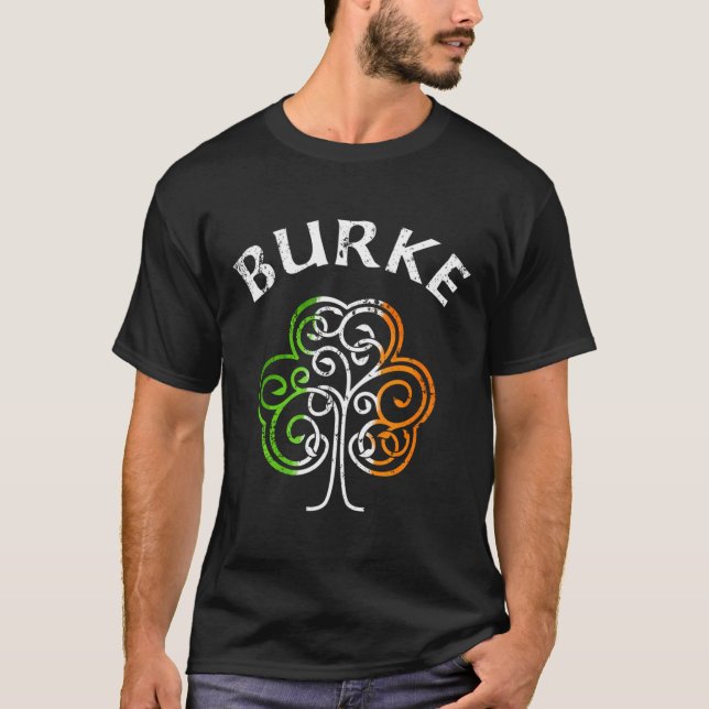 T-shirt Burke Nom de famille irlandais (Devant)
