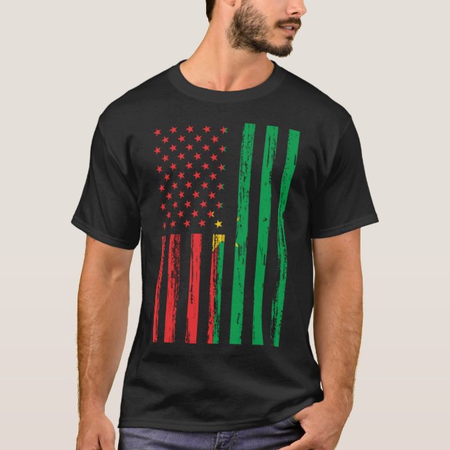 T-shirt Burkina Faso Drapeau Amérique US C'est dans mon AD (Devant)