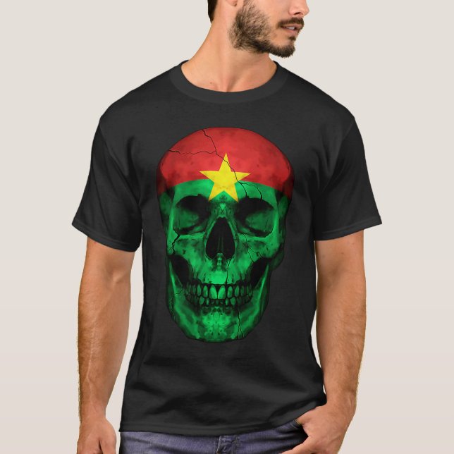 T-shirt Burkina Faso Flag Skull Burkinabé Roots Proud Patr (Devant)