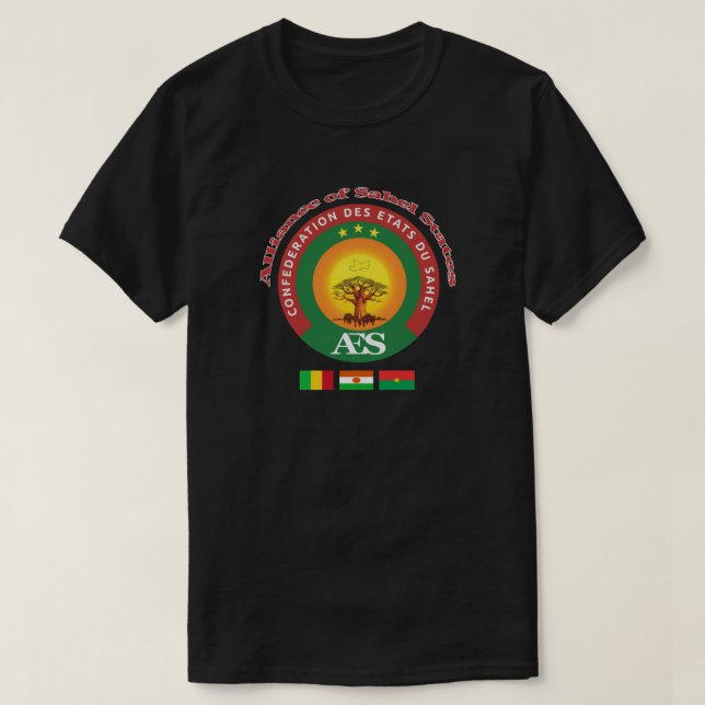 T-shirt Burkina Faso, Mali, Niger Alliance des Etats du Sa (Design devant)