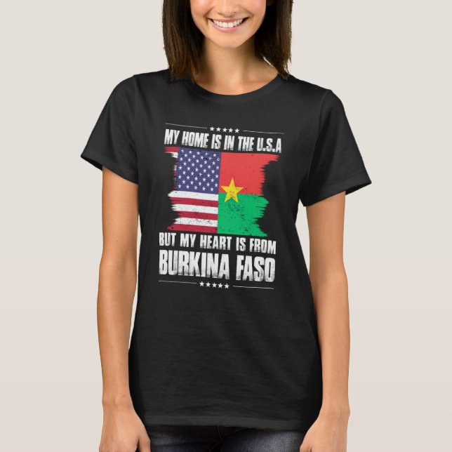 T-shirt Burkinabe American Patriot Grown Proud Home Heart  (Devant)