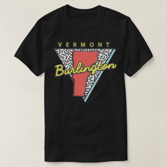 T-shirt Burlington Vermont Retro Triangle VT City  (Design devant)