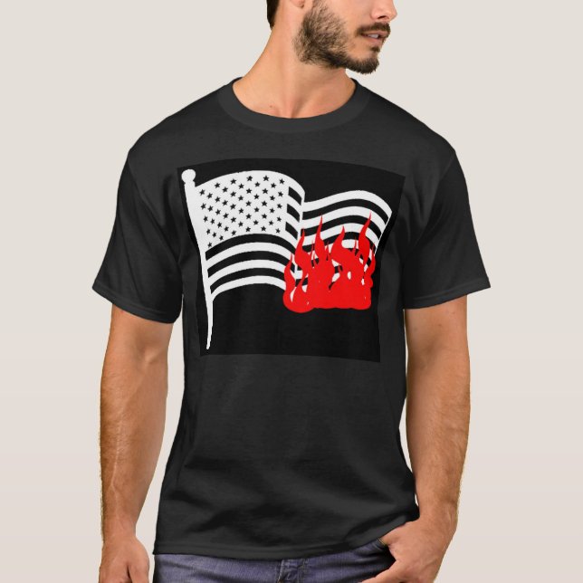 T-shirt Burning de drapeau (Devant)