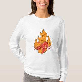 T-shirt Burning Heart Girl Gang