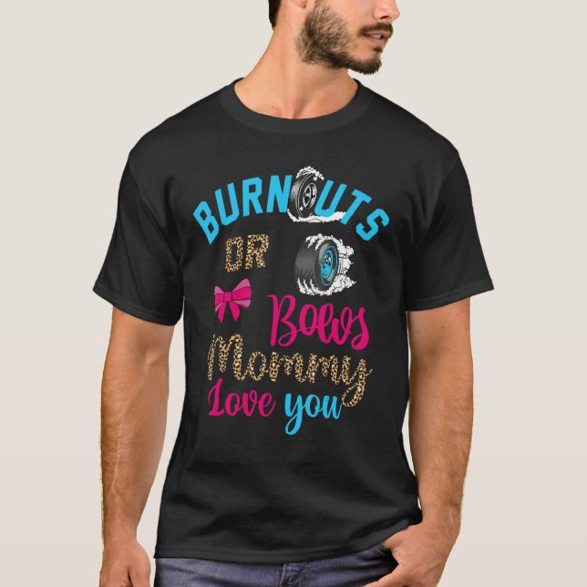 T-shirt Burnouts or Bows Baby Gender Reveal Mommy Loves Yo (Devant)