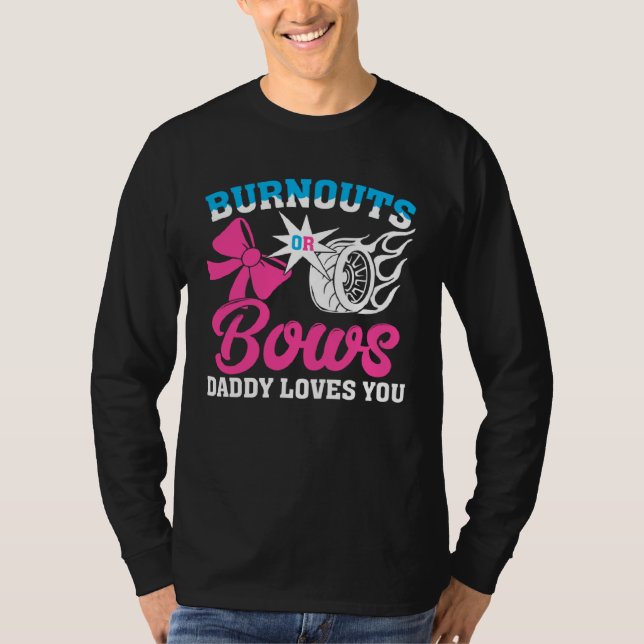 T-shirt Burnouts or Bows Gender Reveal Party Announcement  (Devant)