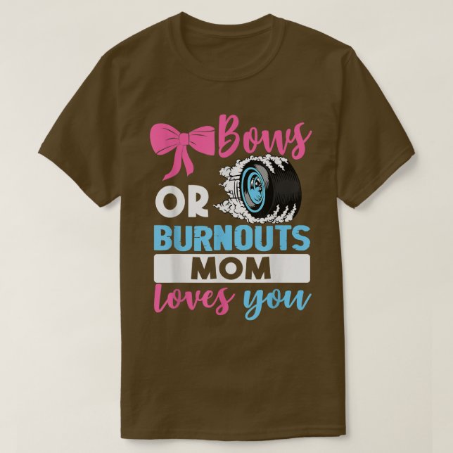 T-shirt Burnouts ou Bows Maman vous aime Genre Reveal part (Design devant)