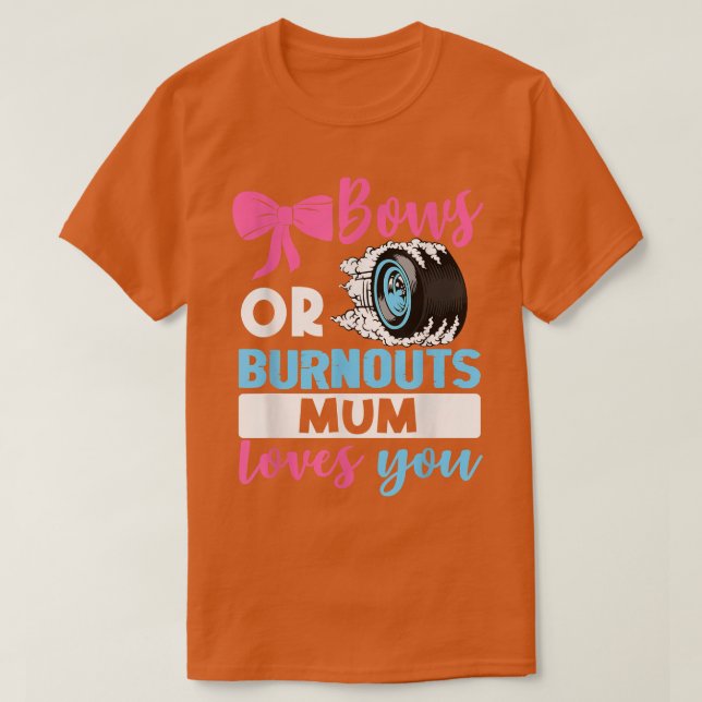 T-shirt Burnouts ou Bows maman vous aime Genre Reveal part (Design devant)
