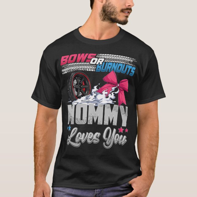 T-shirt Burnouts Ou Bows Sexe Révéler Faire-part de fête (Devant)