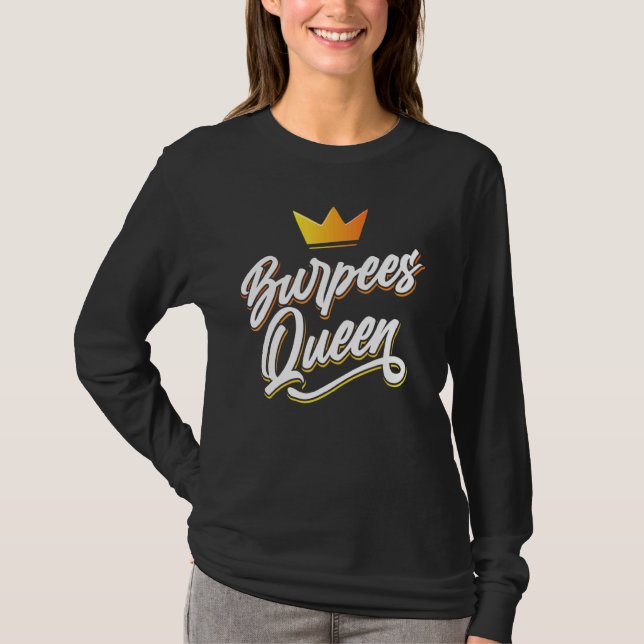 T-shirt Burpees Queen Sport Exercice Fitness Training Girl (Devant)