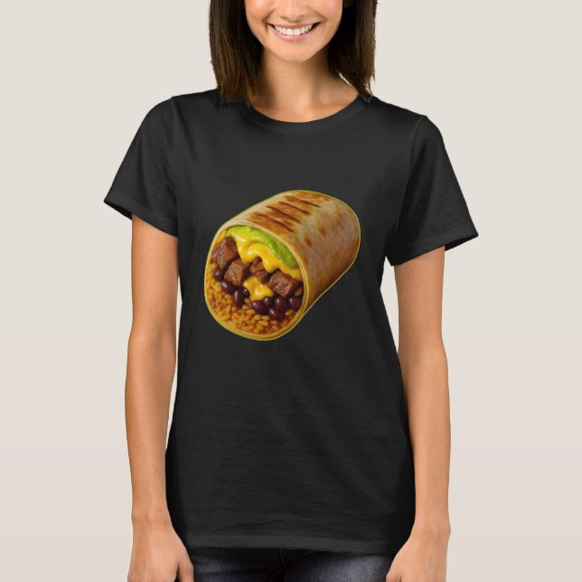 T-shirt burrito drôle pour les gourmands (Devant)