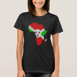 T-shirt Burundi Drapeau Afrique Continent Silhouette Cadea