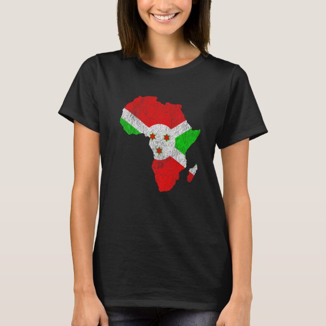 T-shirt Burundi Drapeau Afrique Continent Silhouette Cadea (Devant)