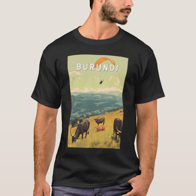 T-shirt Burundi Illustration Voyage Art Vintage (Devant)