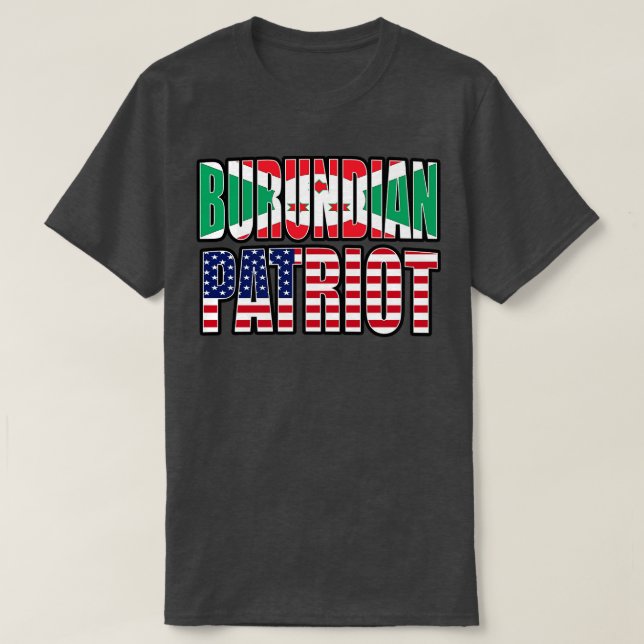 T-shirt Burundian American Patriot Pride patrimoine Drapea (Design devant)