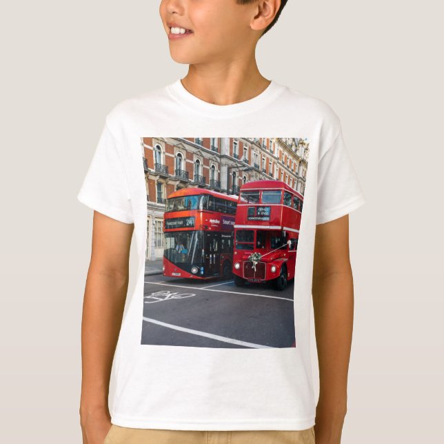T-shirt Bus à impériale rouges (Devant)