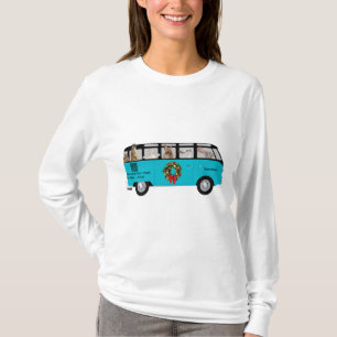 T-shirt Bus bleu vintage Humour Bunny de vacances