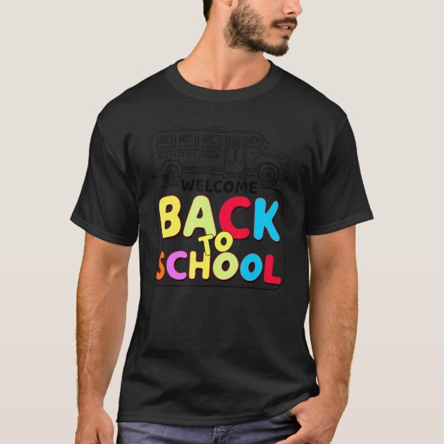 T-shirt Bus De L'École Bienvenue À L'Étudiant De L'École (Devant)