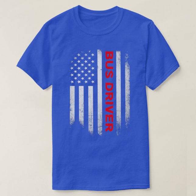 T-shirt Bus Driver US Flag Shirt (Design devant)