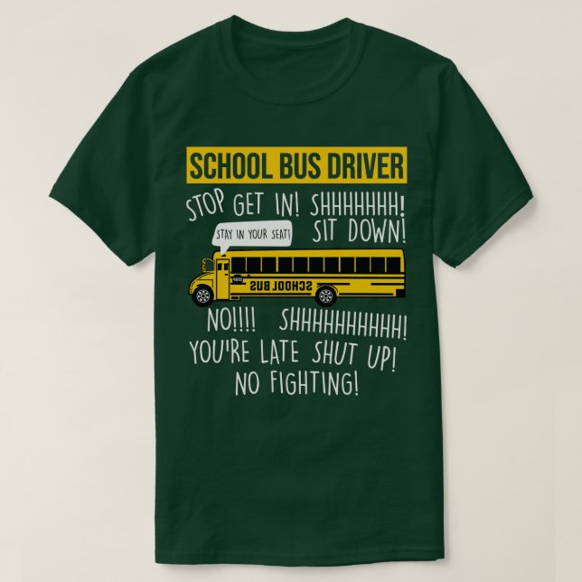 T-shirt Bus jaune Opérateur Chemise École Bus Arrêt (Design devant)