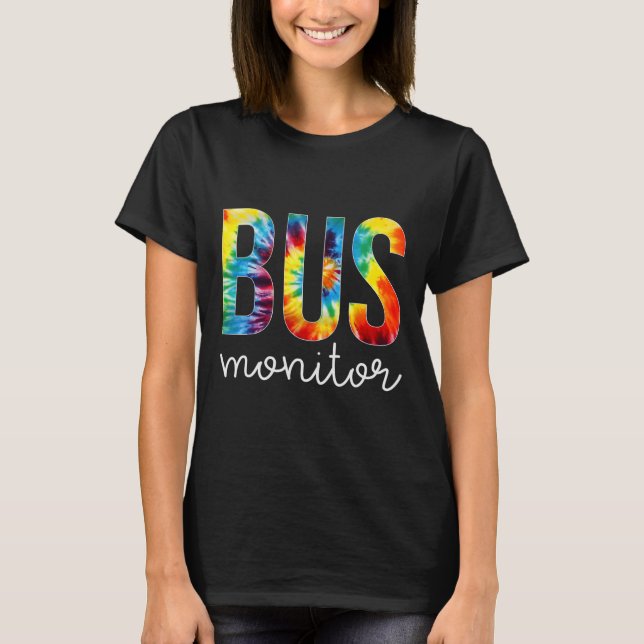 T-shirt Bus Monitor Tie Dye Jour d'appréciation Bonjour Re (Devant)