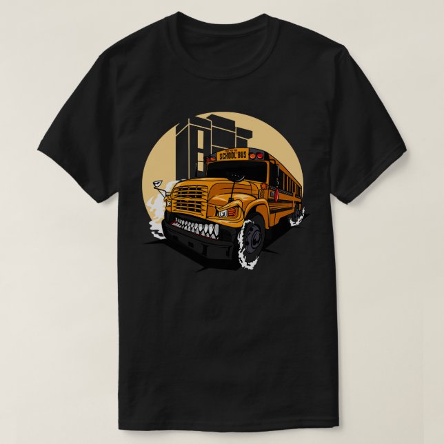 T-SHIRT BUS SCOLAIRE DE MONSTER (Design devant)