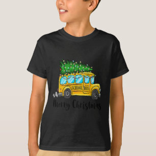 T-shirt Bus scolaire jaune Noël Light Tree Driver Paja