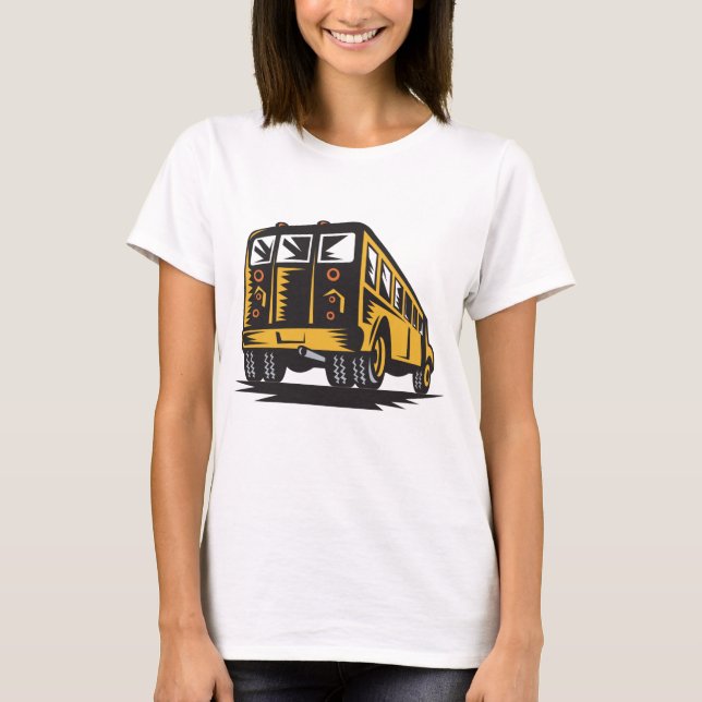 T-shirt Bus scolaire Retro Vintage Jaune (Devant)