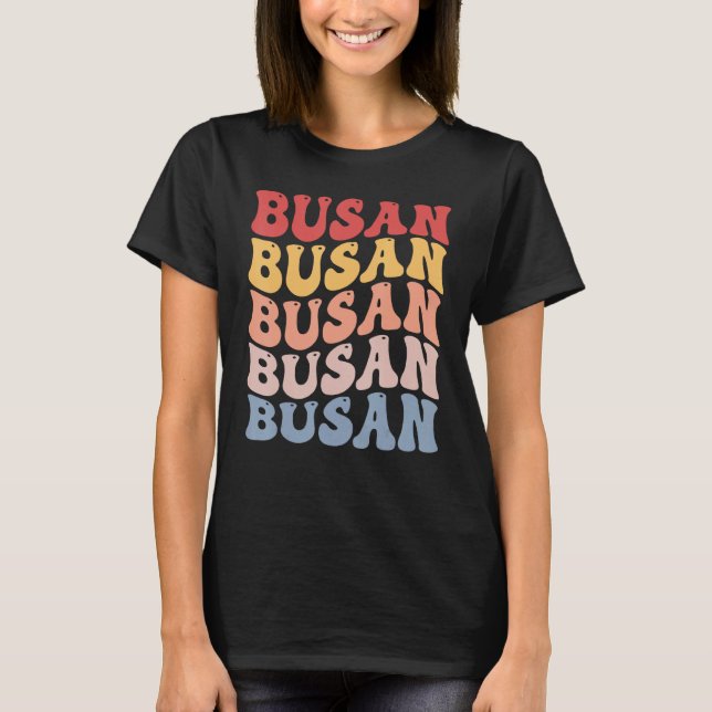 T-shirt Busan City Groovy Retro (Devant)