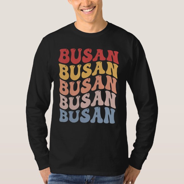 T-shirt Busan City Groovy Retro (Devant)