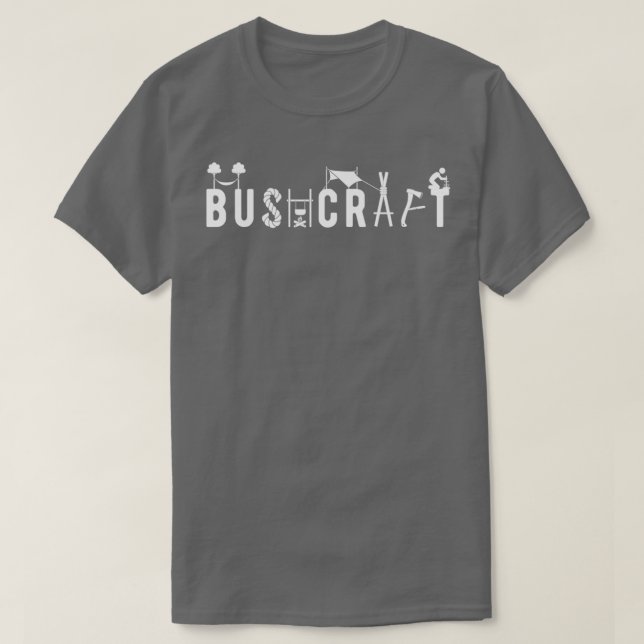 T-shirt Buscraft Wordart Hammock et compétences primitives (Design devant)