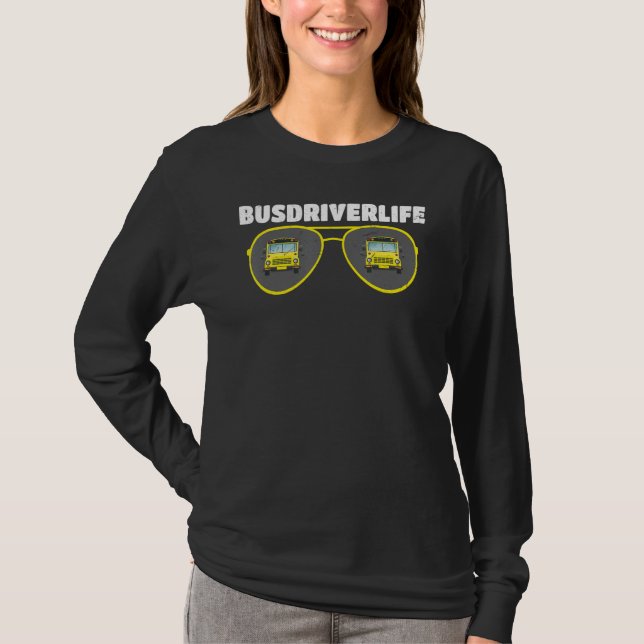 T-shirt Busdriverlife Yellow School Bus Driver (Devant)