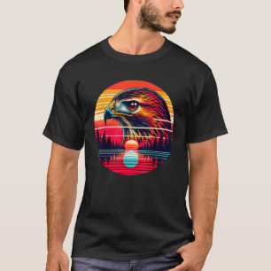T-shirt Buse à queue rousse Oiseau Coucher de soleil Style