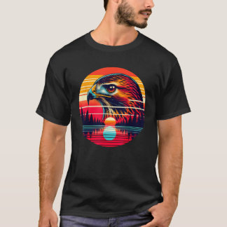 T-shirt Buse à queue rousse Oiseau Coucher de soleil Style