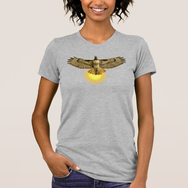 T-shirt Buse à queue rousse volant avec le soleil (Devant)