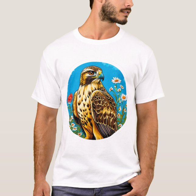 T-shirt Buse pattue oiseau (Devant)
