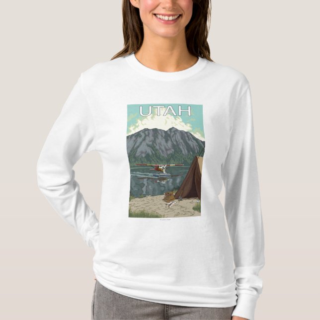 T-shirt Bush FishingUtah plat (Devant)